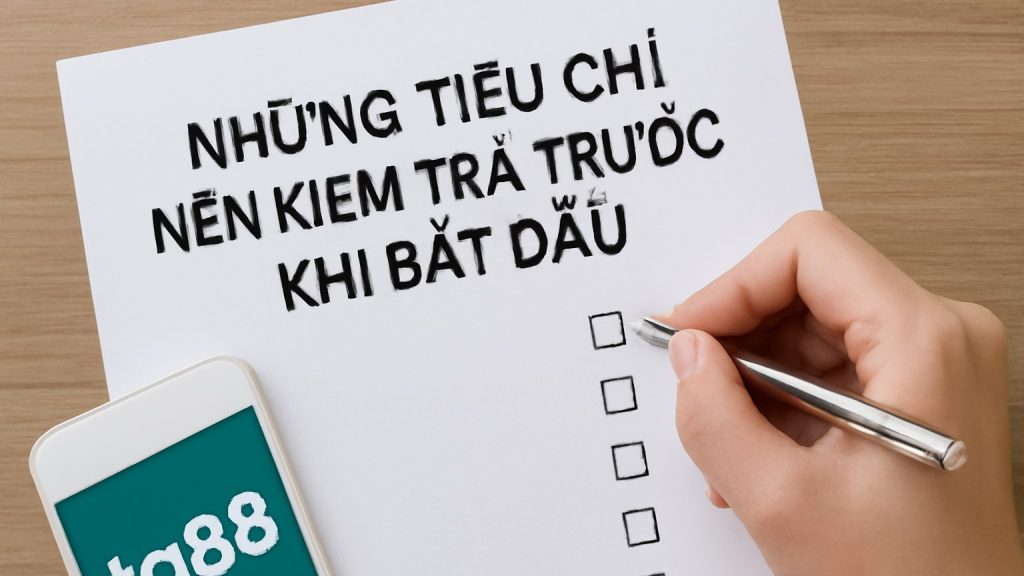 1) Những tiêu chí nên kiểm tra trước khi bắt đầu Minh họa: 1) Những tiêu chí nên kiểm tra trước khi bắt đầu